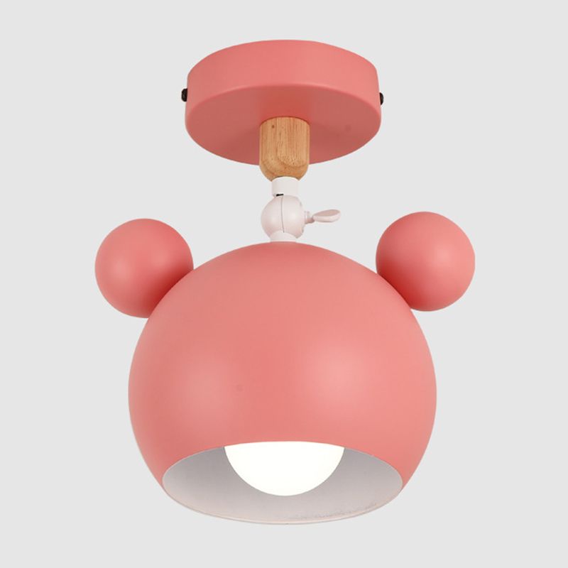 1 Light Mickey Ceiling Light Modern Macaron Style Metal Ceiling Lighting for Living Room