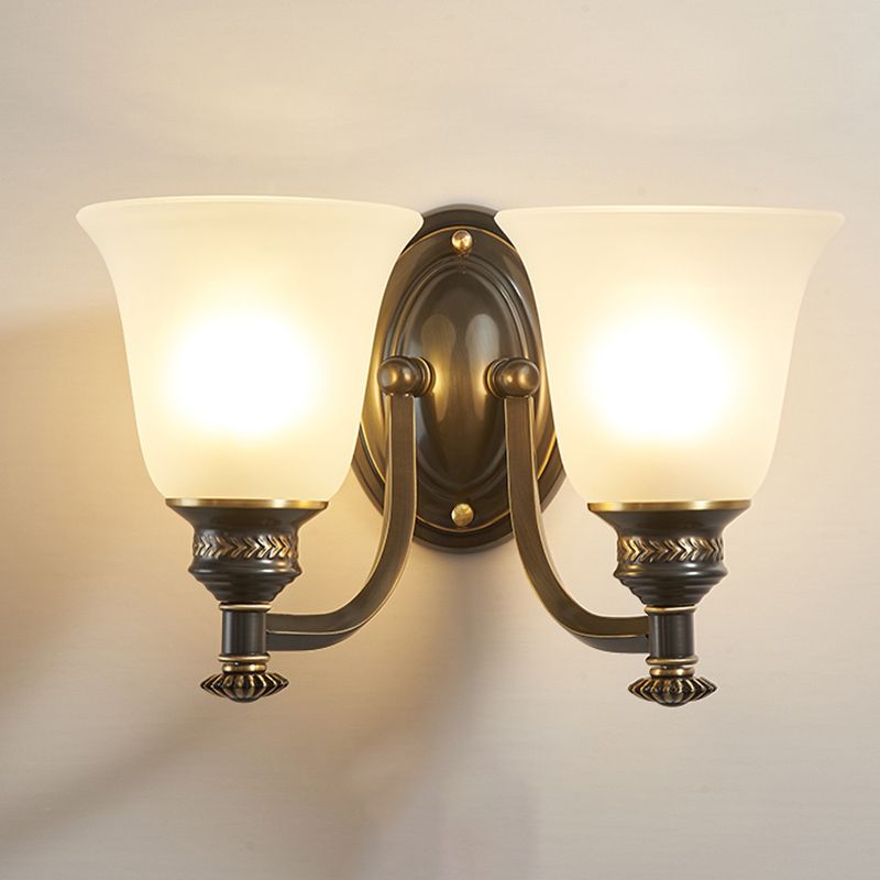 Frosted White Glass Sconce Light Cone Industrial Wall Sconce Light for Living Room