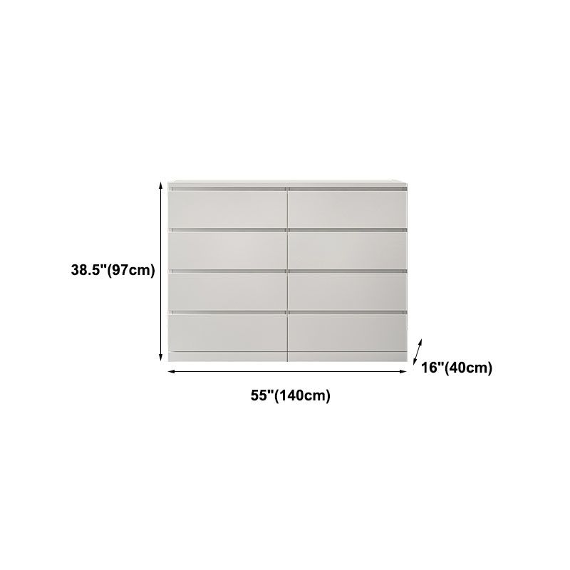 Modern Wood Storage Chest Dresser Horizontal White Dresser for Bedroom