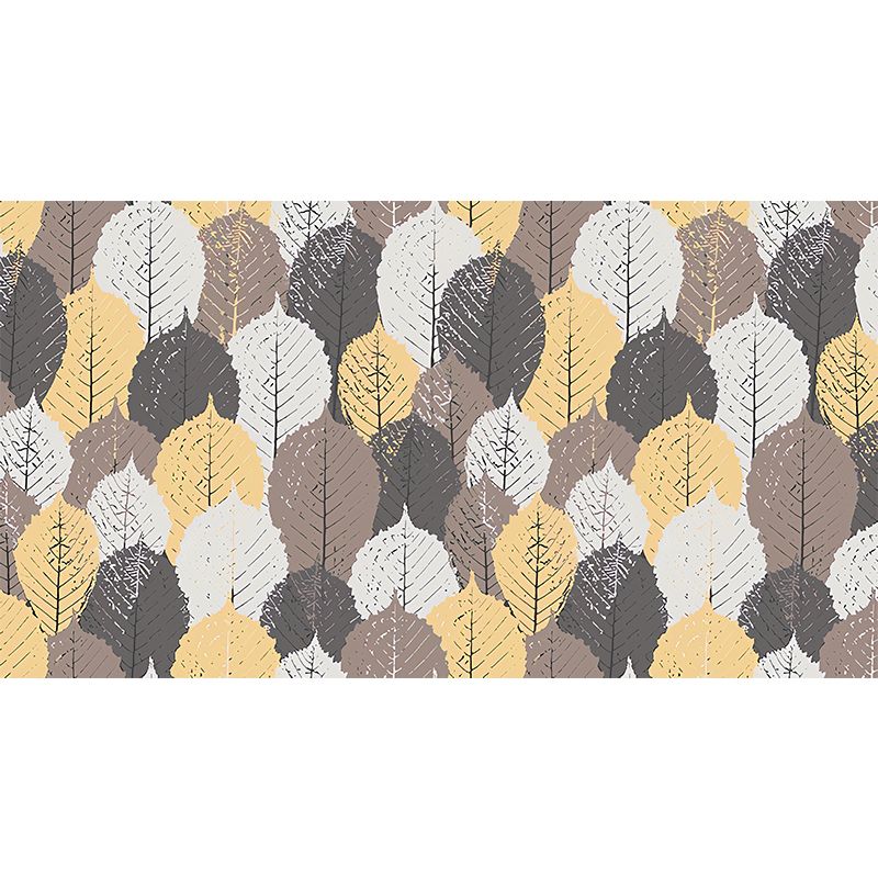 Minimalist Yellow Autumn Leaf Mural Extra Large Living Room Wall Covering