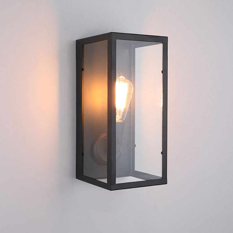 Black Clear Glass Wall Lamp Sconce Industrial Style Sconce Lamp for Dining Room