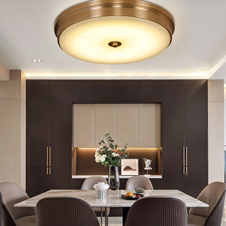 Round Flush Mount Lighting Stone Traditional Flush Ceiling Light Fixtures