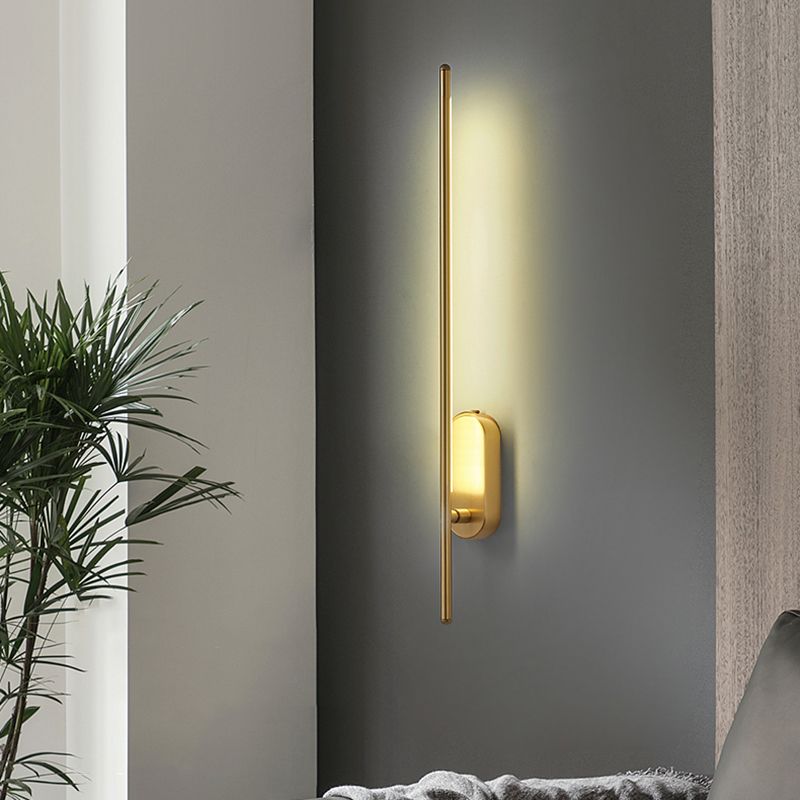 Moderne, prägnante Innenleitwandlampe Kupfer linearer Wandleuchten mit Acrylschatten