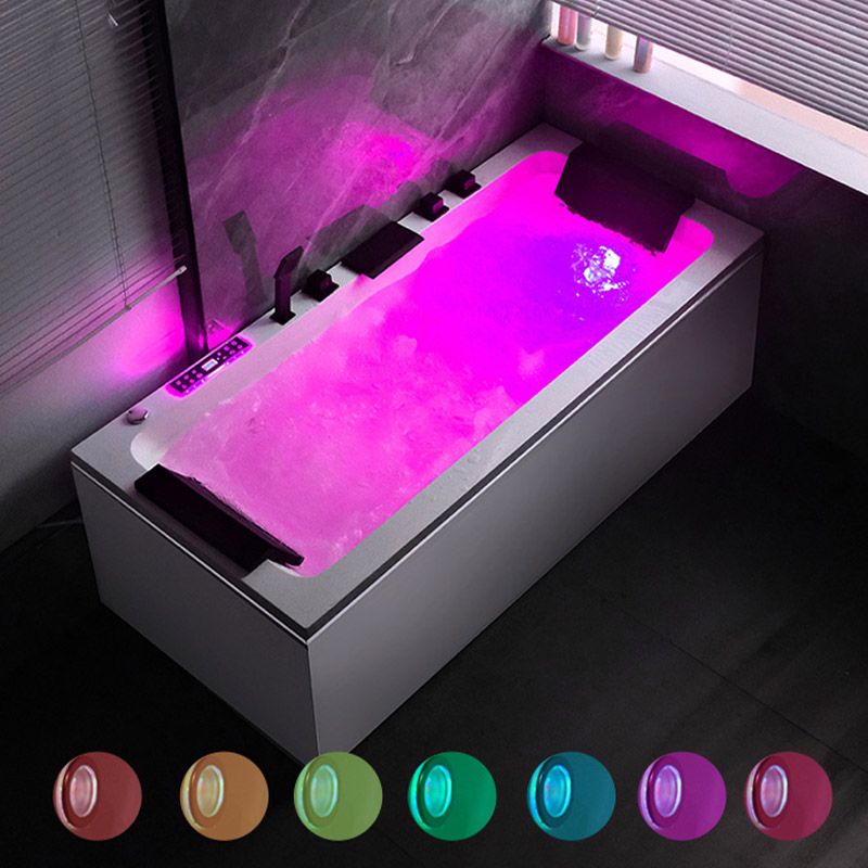 Modern Style Alcove Bath Tub Acrylic Rectangular Bathroom Bathtub with Faucet