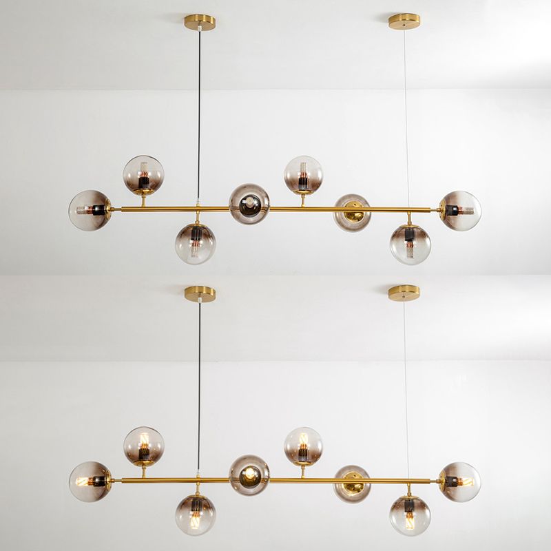 Glass Globe Island Chandelier Light Contemporary Style Chandelier Lighting Fixture