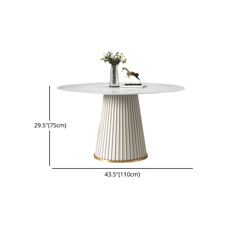 1/3/4/7 Pcs Metal Modern Dining Room Set with Round Table and Metal Base Dining Set