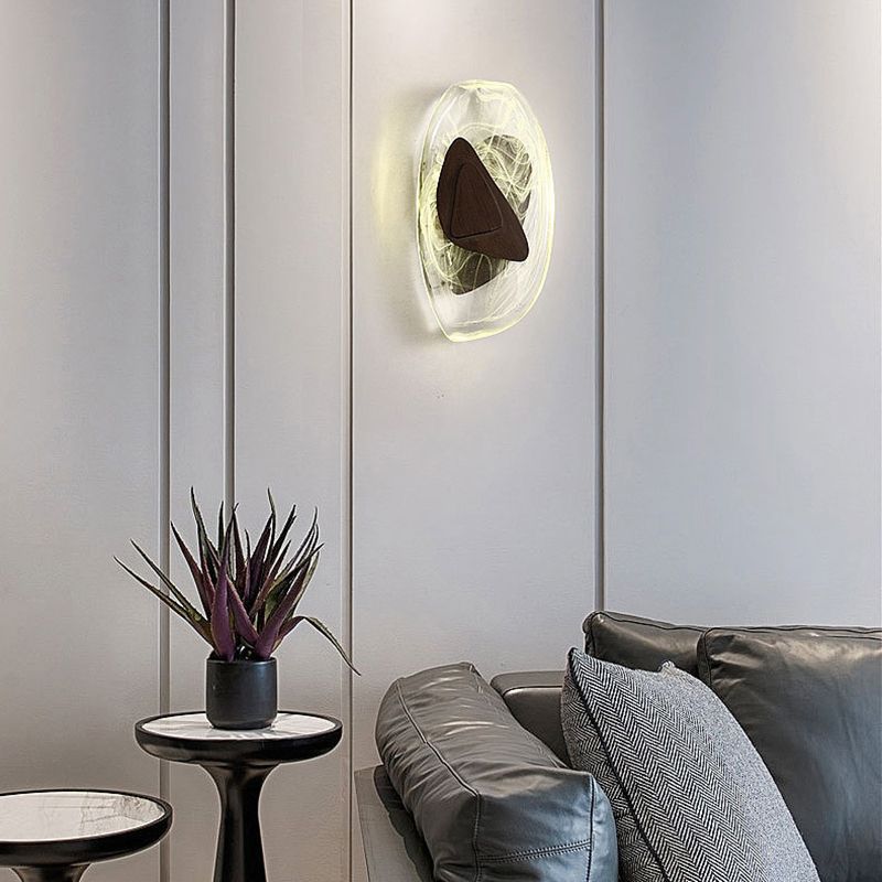 Unique Shape Glass Wall Light Modern Style 1 Light Wall Light Sconce