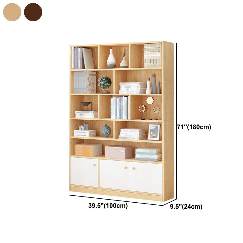 Manufactured Wood Standard Bookshelf Scandinavian Vertical Closed Back Bookshelf