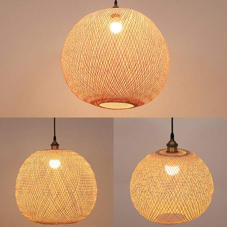 Moderne Stil Ballform Bambus Anhänger Leuchte
