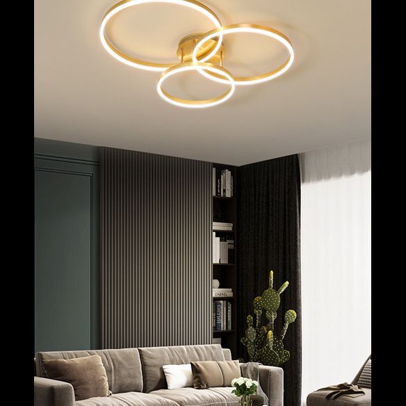 Metal Circle Ceiling Flush Mount Light Modern Style LED Gold Ceiling Light Fixture