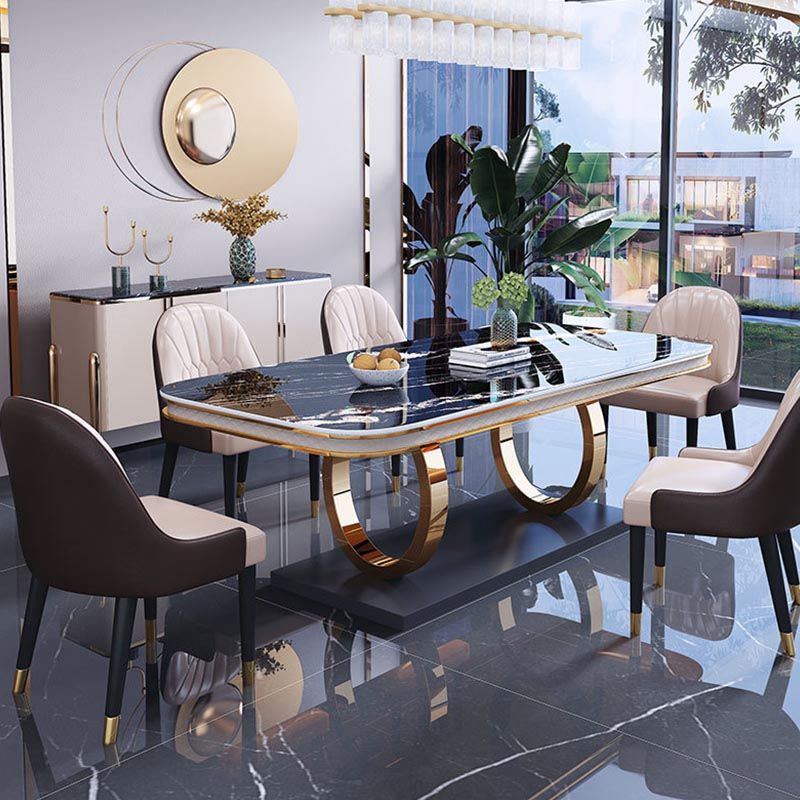 1/4/5/6 Pieces Dining Set Contemporary Rectangle Sintered Stone Dining Table Set
