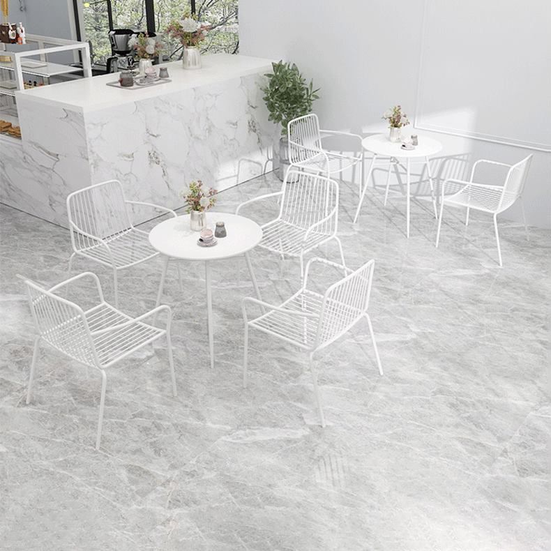 Modern Metallic Finish Bistro Table Set 1/2/3 Pcs Metal Bistro Set