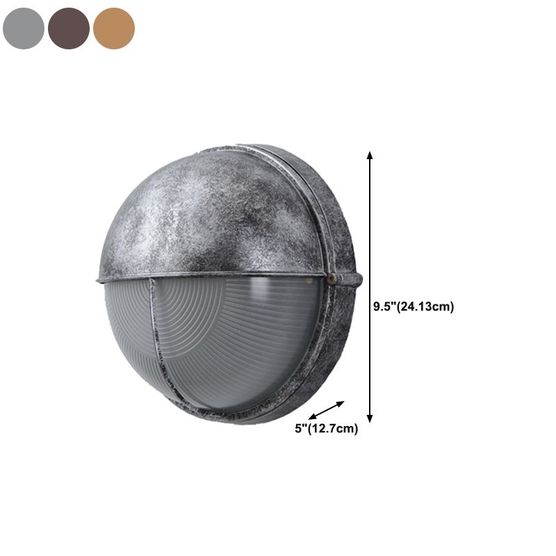 Industrial Metal Wall Sconce Geometric Shape Wall Light with Glass Shade for Living Room