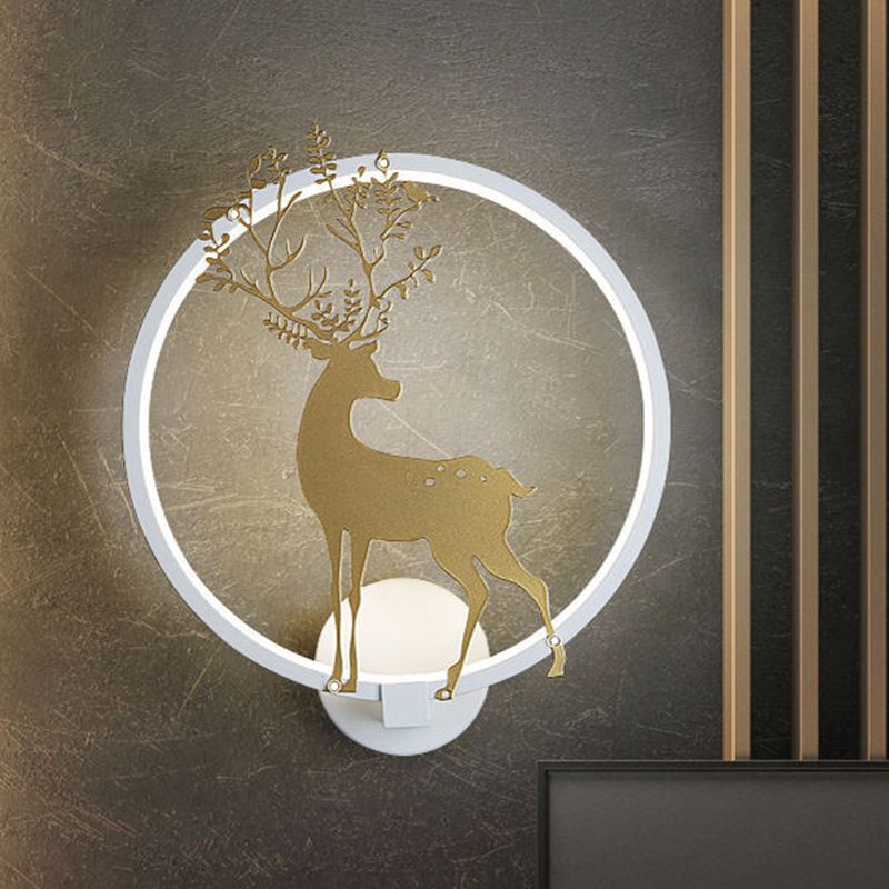 Lampe murale à cerf d'or lampe nordique acrylique à LED Hoop Éclairage mural pour le salon