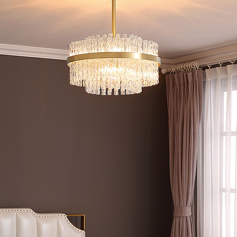 Moderner Stil Ring Kronleuchter Kristall Multi -Lichter Kronleuchter für Wohnzimmer