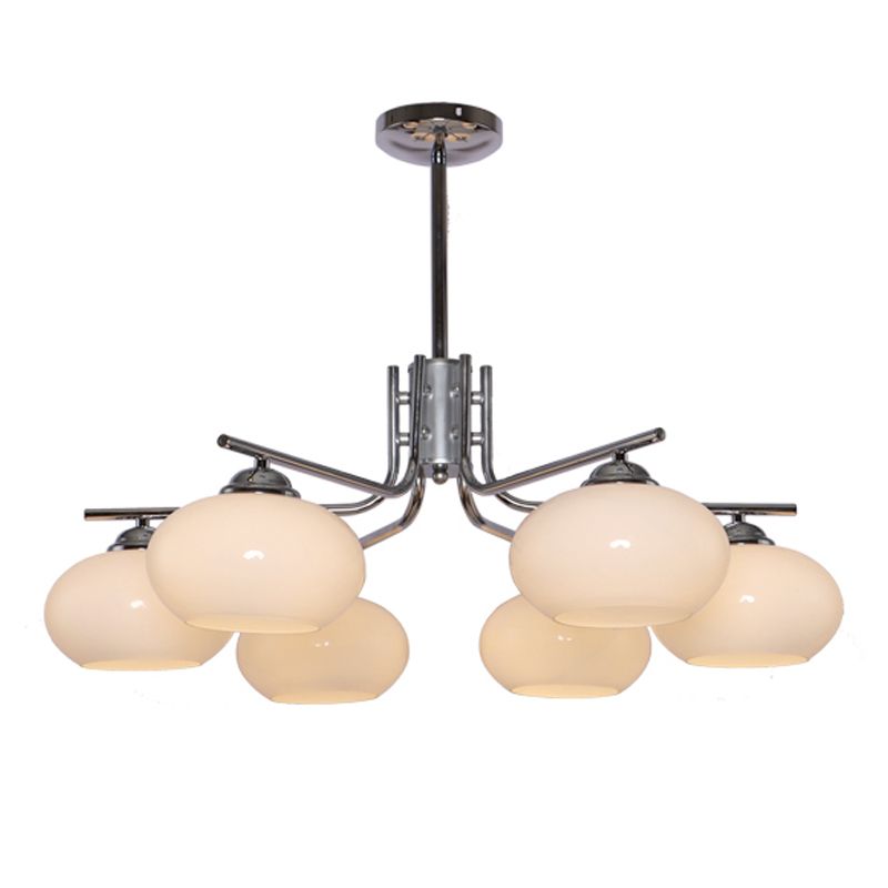 Modern Silver Ceiling Hung Fixture Starburst Glass Down Lighting Pendant