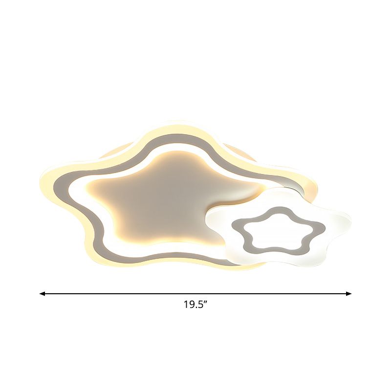 Kids LED Ceiling Mount Light White Star/Triangle/Loving Heart Flushmount Lighting with Acrylic Shade for Nursery