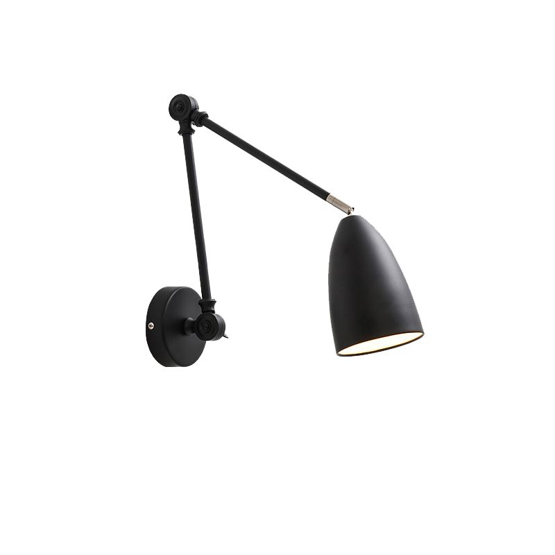 Wrought Iron Wall Lamp in Modern Style Cone 1-Light Reading Wall Light for Bedroom