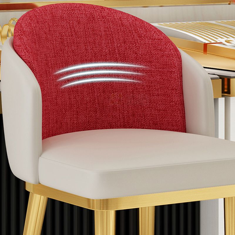 Linen Counter Chairs with Metal Frame Glam Indoor Counter Stools