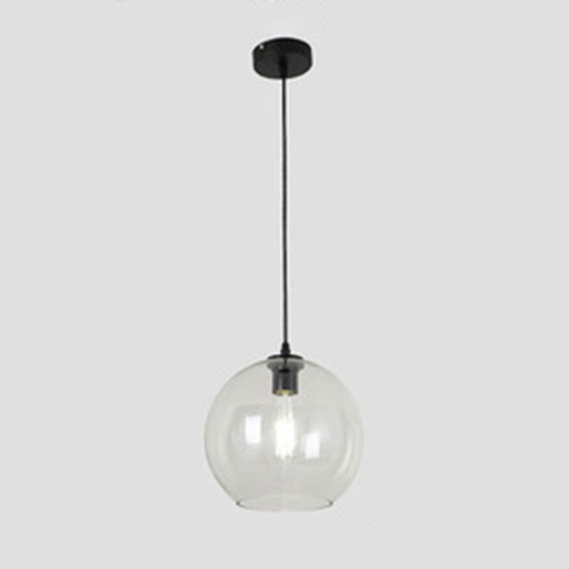 Contemporary Glass Single Ceiling Light with Round Shade