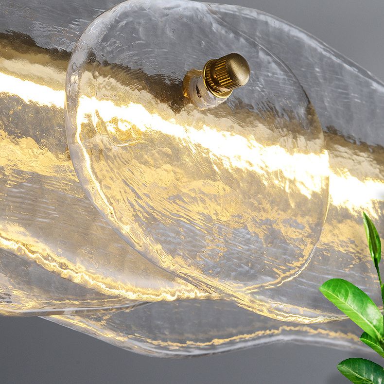 Luces colgantes de isla lineal accesorios de iluminación de lámparas de vidrio modernos para restaurante