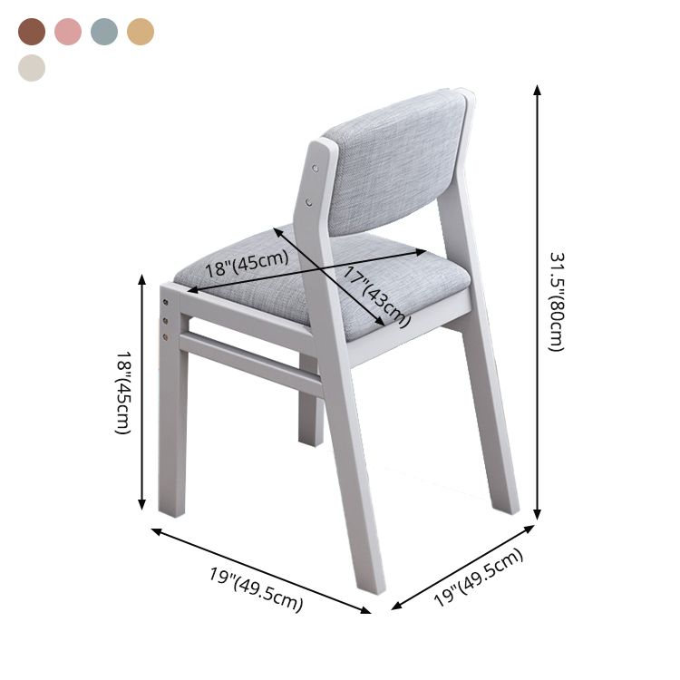 Modern Wooden Dining Chair Open Back Single Dining Side Armless Chair for Kitchen