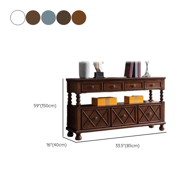 Industrial Accent Chest with Drawers and 1 Shelf in Rubberwood