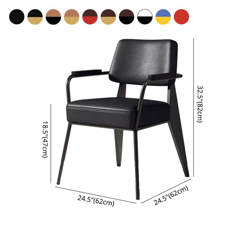 Chaise de salle à manger en métal rembourrée à dossier ouvert de chaise scandinave d'intérieur