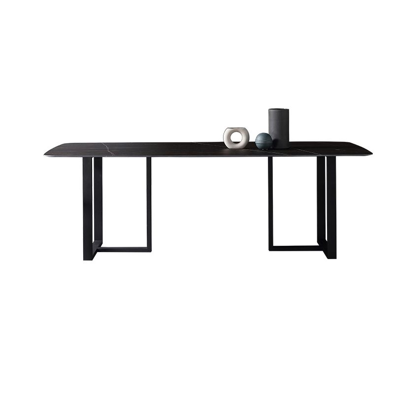 Black Double Pedestal Dinette Set 1/4/5 Pieces Indoor Designer Dining Table Set