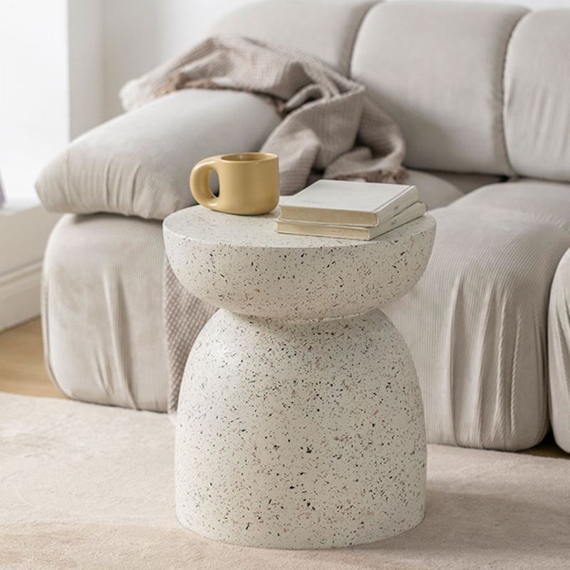 Modernistic Geometric Accent Side Table Marble Gold End Table