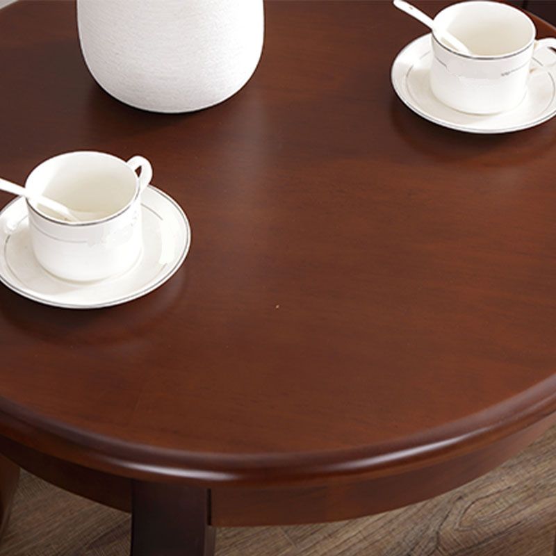Traditional Wood Round Top Side Table 26.3" Tall 4 Legs End Table