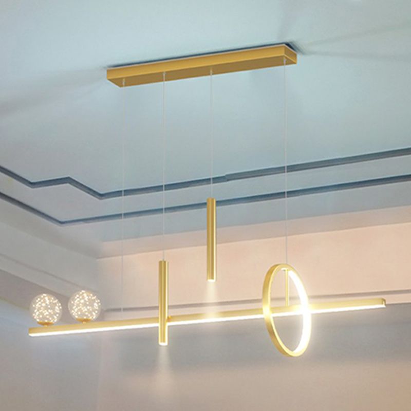 Luz de colgante geométrico de iluminación contemporánea de metal iluminación de la isla de cocina
