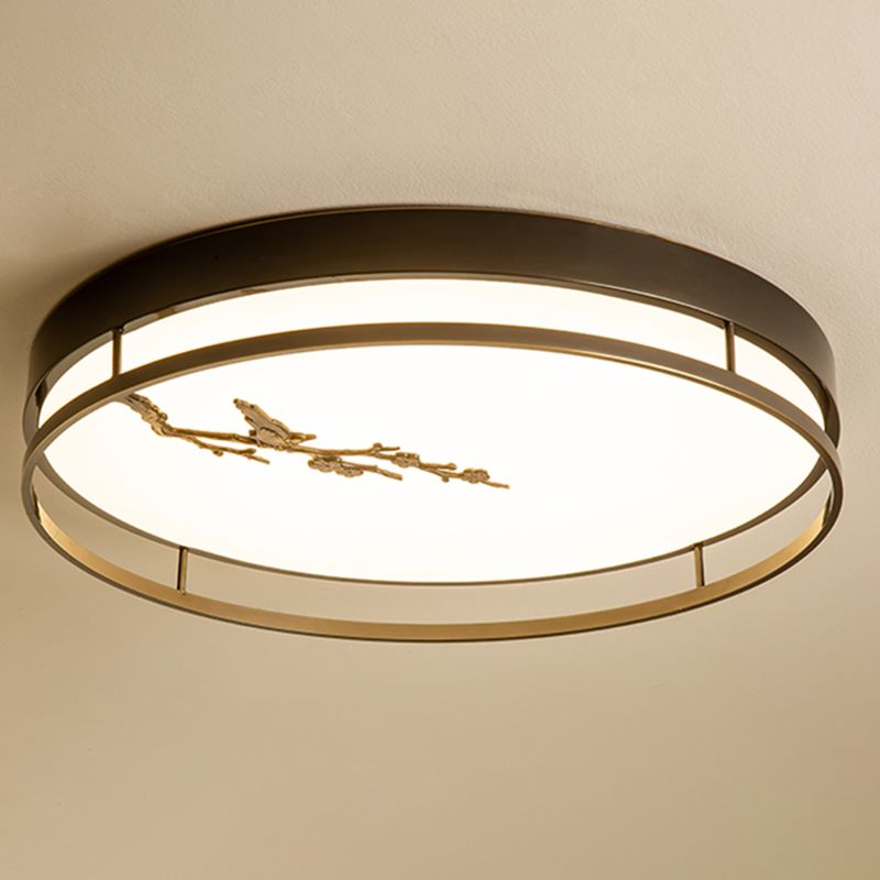 Lámpara empotrada de forma redonda Lámpara de techo empotrada de metal moderno con 1 luz en negro