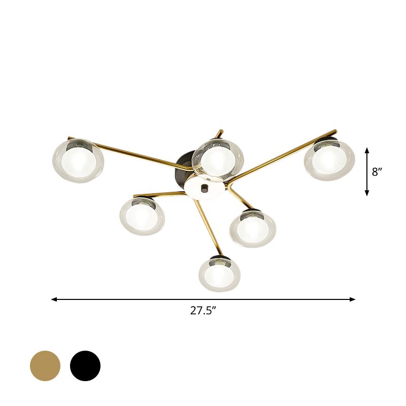 Laut de plafond ovale moderne lampe de plafond multi-tampon Semi-Flush Mount Light For Dining Table
