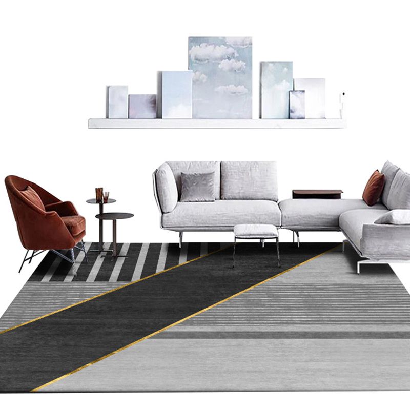 Modern Geometric Print Rug Multi-Color Synthetics Indoor Rug Non-Slip Backing Washable Easy Care Area Rug for Parlor