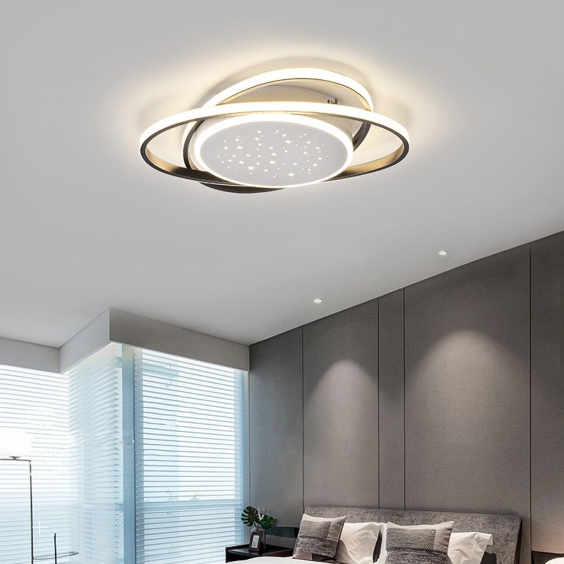 Linear Shape Ceiling Fixtures Modern Style Metal 3 Light Ceiling Mounted Lights
