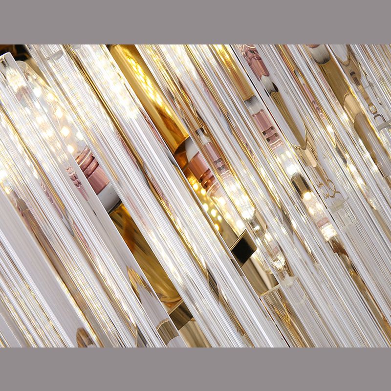 Goldene Staggerwandlampe im modernen künstlerischen Stil Elektroplat Eisenwandlicht mit Kristallschatten