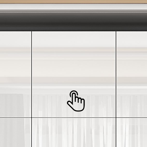 Contemporary Engineered Wood Wardrobe Armoire Mirrored Finish Wardrobe with 1 Drawer