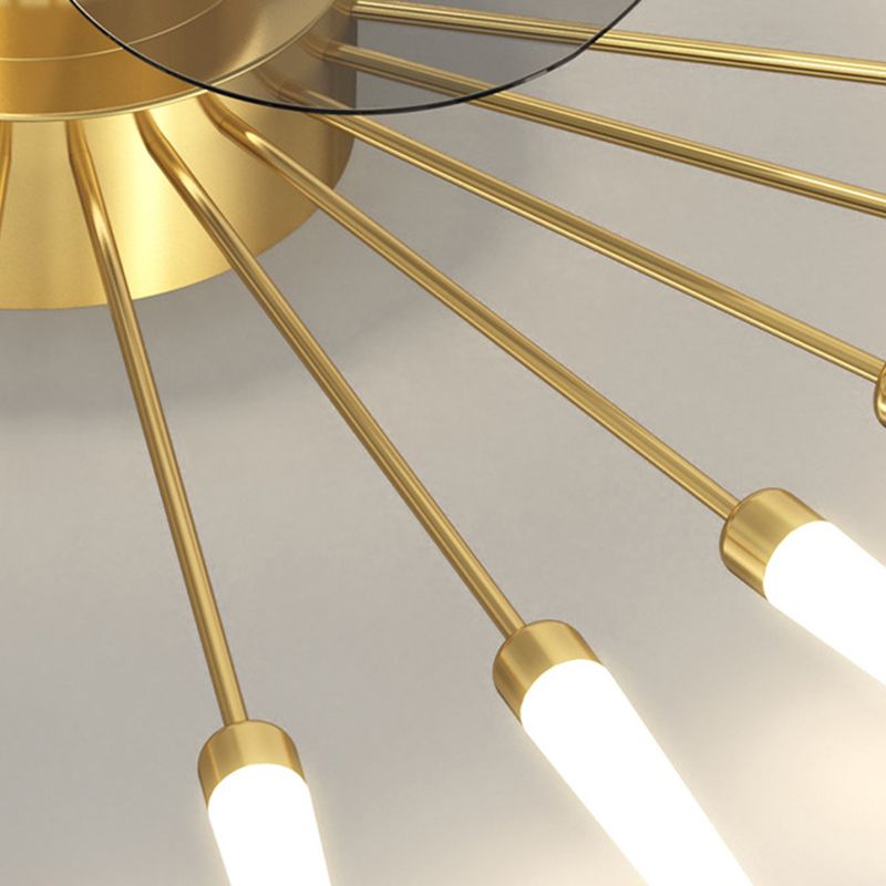 Multi Light Ceiling Fan Light Modern Style Metal Ceiling Fan Light for Bedroom