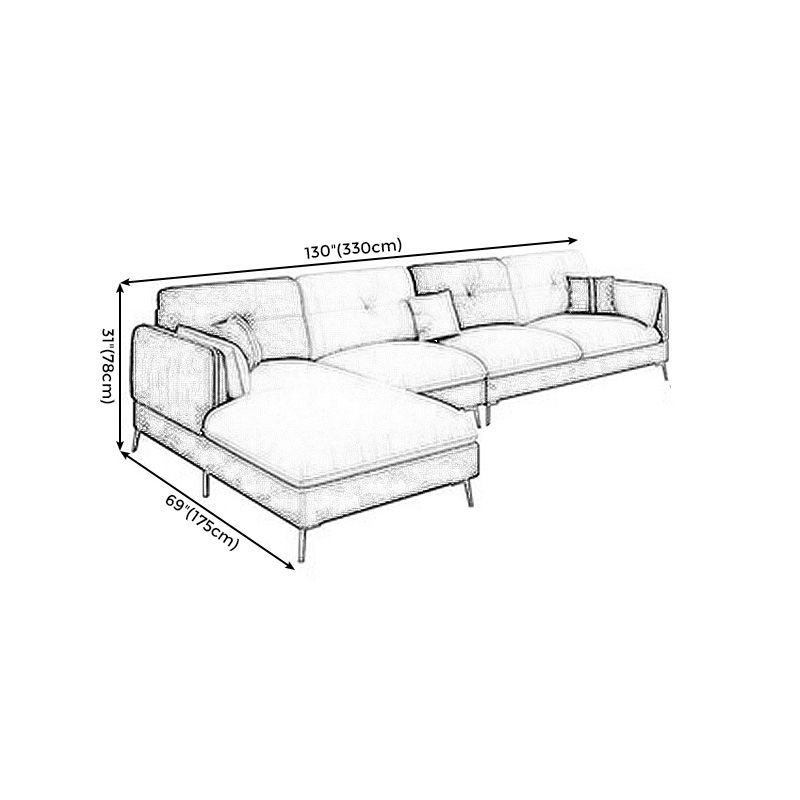 Tufted Back Faux leather Sofa Waterproof Sectional with Square Arms