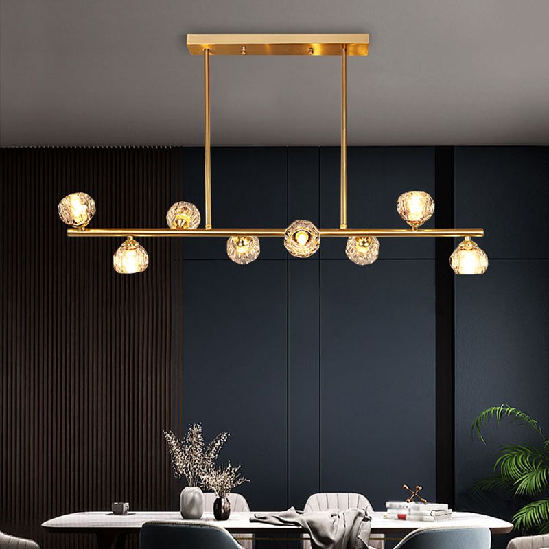 Sphère de l'île contemporaine Lumières de l'île cristalline en or