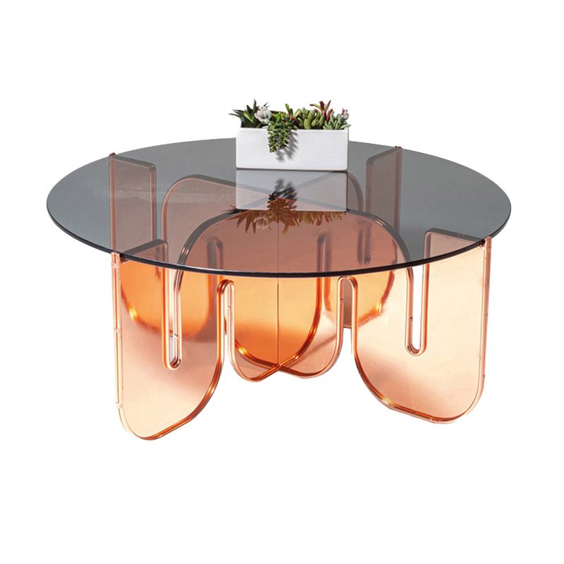 Abstract Coffee Table Modern Glass Top Coffee Cocktail Table