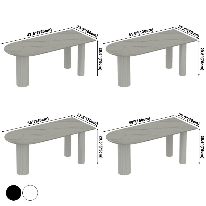 Contemporary Dining Table Sintered Stone Dining Table with 3 Legs for Dining