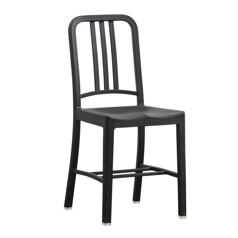 Contemporary Dining Plastic Side Armless Chair Open Back Dining Chair for Indoor