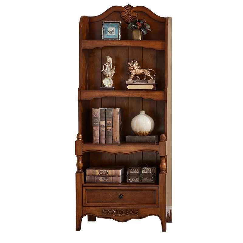 Modern Style Closed Back Bookshelf Standard Wood Bookcase with Shelves