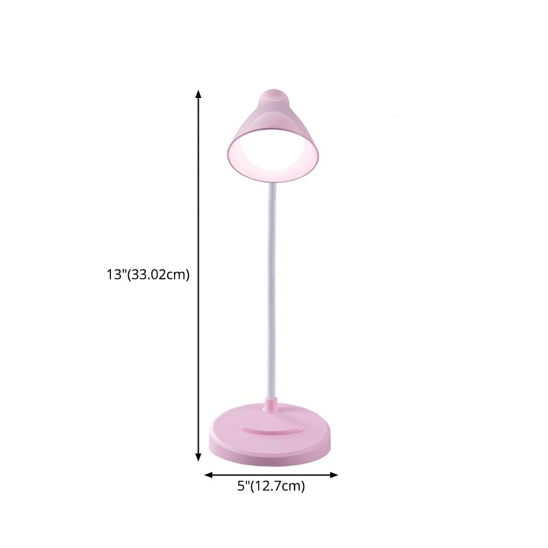 Conical LED Study Light Macaron Plastic Kids Room Touch Control Table Light