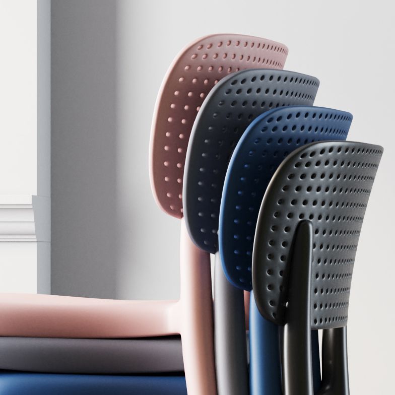 Chaise de salle à manger en plastique de style contemporain, chaise à dossier Wishbone pour cuisine