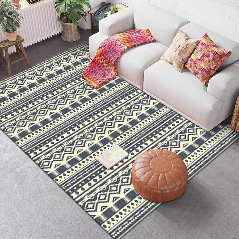 Couleur de décoration de maison mélangée tapis Boho-Chic Siefhead Area Polyester avec tapis de support sans glissement