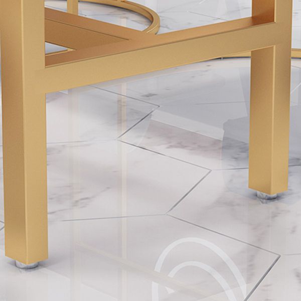 Faux Marble Bistro Bar Table Gold Frame Bar Table for Dining Room