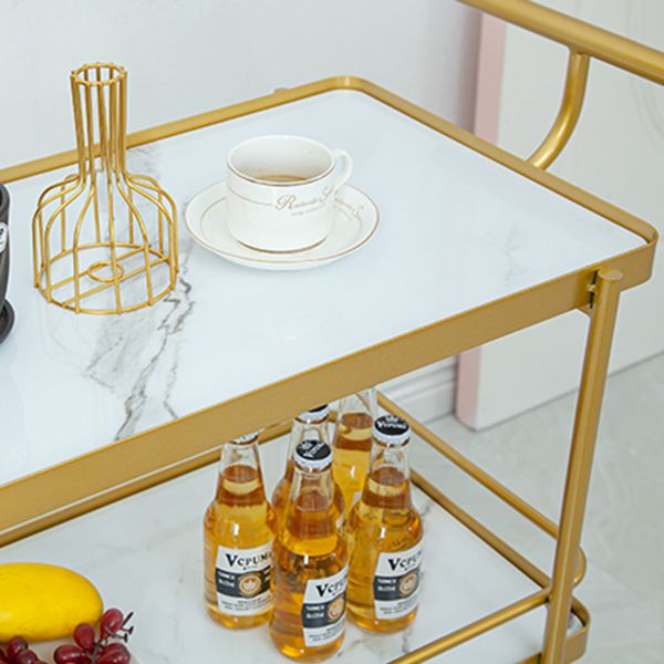 Modern 34.65"H Rolling Prep Table Rectangular Metal Prep Table for Home Use